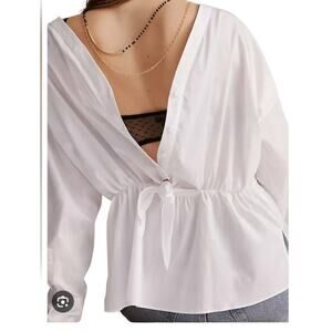 Anthropology Harsham Button-Back Blouse White Size Large